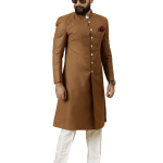 Classic Caramel Brown Achkan for Men | Elegant Ethnic Wear | Jaipurio